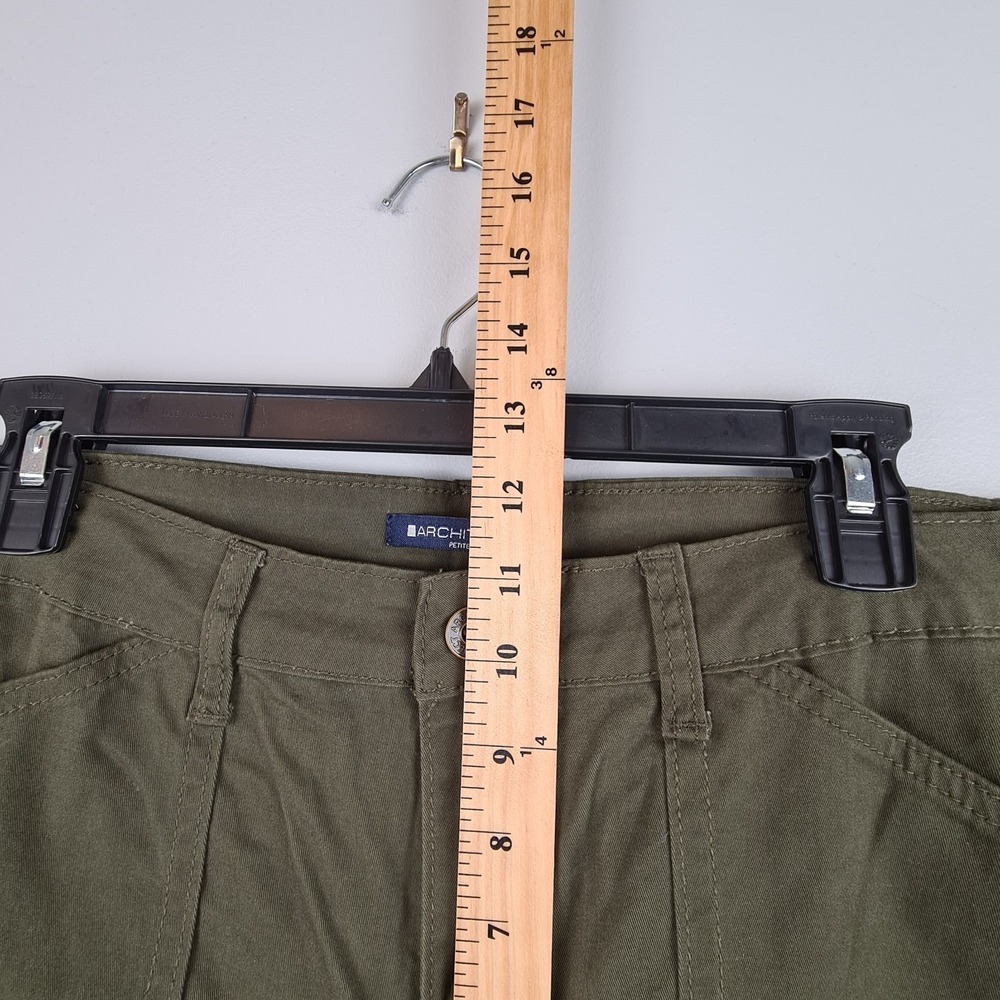 Architect Women's Army Green Wide Leg Cargo Pants Size 12P Petite Lightweight - Picture 3 of 10